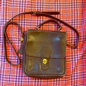 Vintage 1970s Coach Station Bag black leather 5130